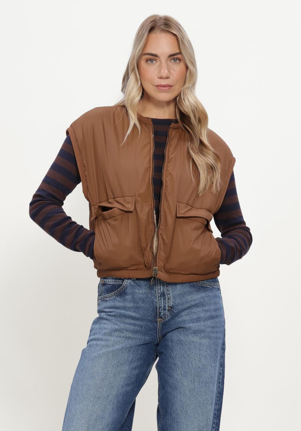 Bruine BY-BAR Bodywarmer GIO SLEEVELESS JACKET - large