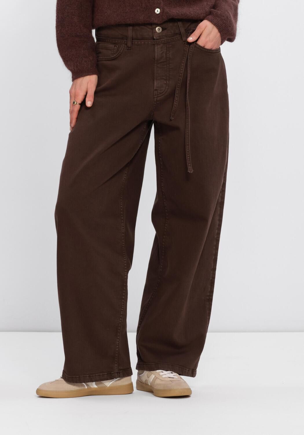 STUDIO ANNELOES Pantalon large Babet denim trousers en marron - large