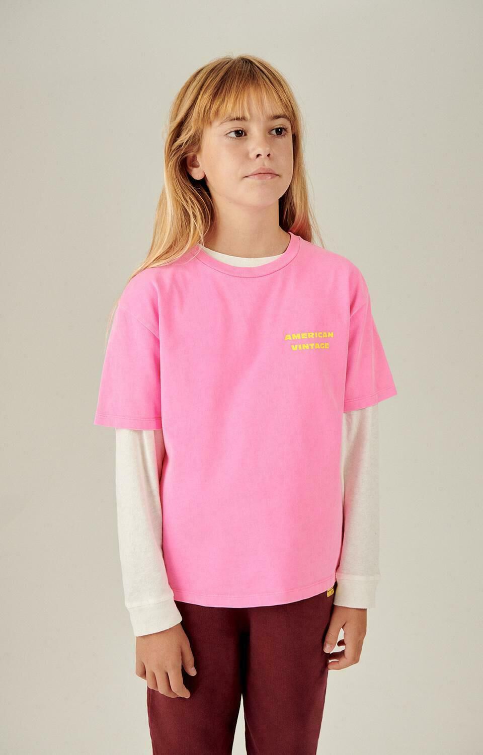 Roze AMERICAN VINTAGE T-shirt FIZVALLEY 1 - large