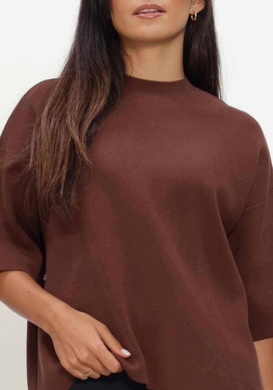 MINUS Haut MSLUPI KNIT T-SHIRT en marron - large