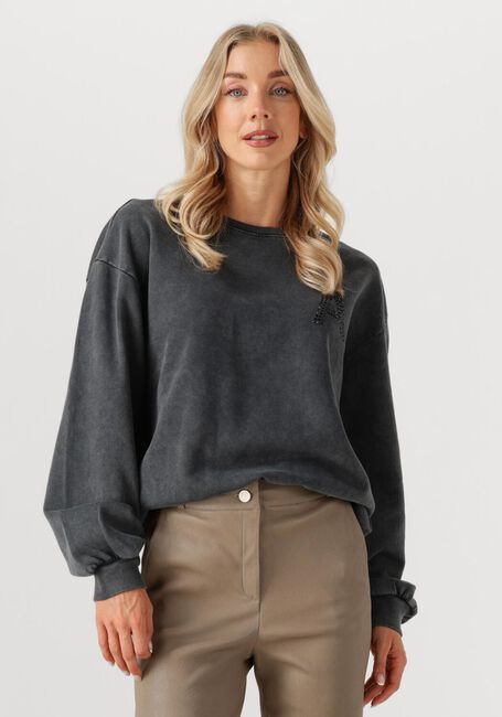 Zwarte ALIX THE LABEL Trui LADIES KNITTED ACID WASHED SWEATER - large