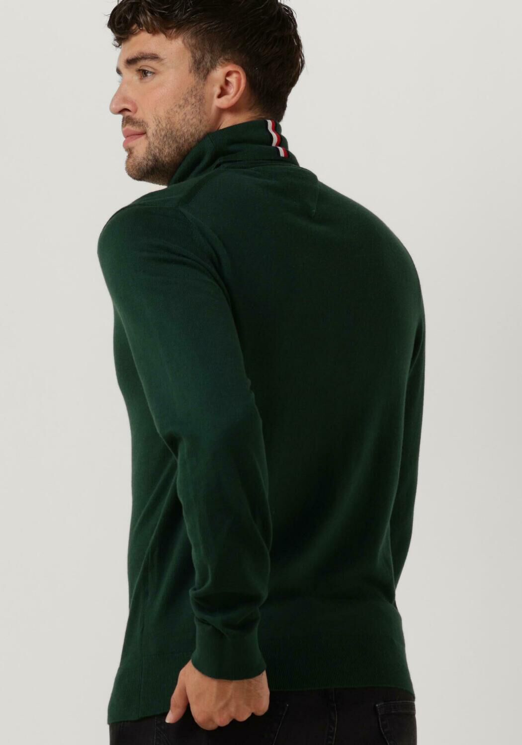 Donkergroene TOMMY HILFIGER Coltrui PIMA ORG CTN CASHMERE ROLL NECK Omoda