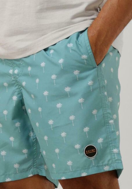 Lichtblauwe SHIWI Zwembroeken MEN SWIMSHORT SCRATCHED SHIWI PALM - large