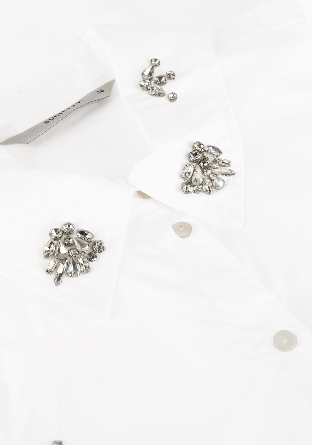 SUMMUM BLOUSE CRISPY POPLIN DIAMANTS Blouses en blanc - large