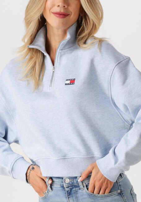 TOMMY JEANS Pull TJW BXY CRP BADGE 1/4ZIP Bleu clair - large