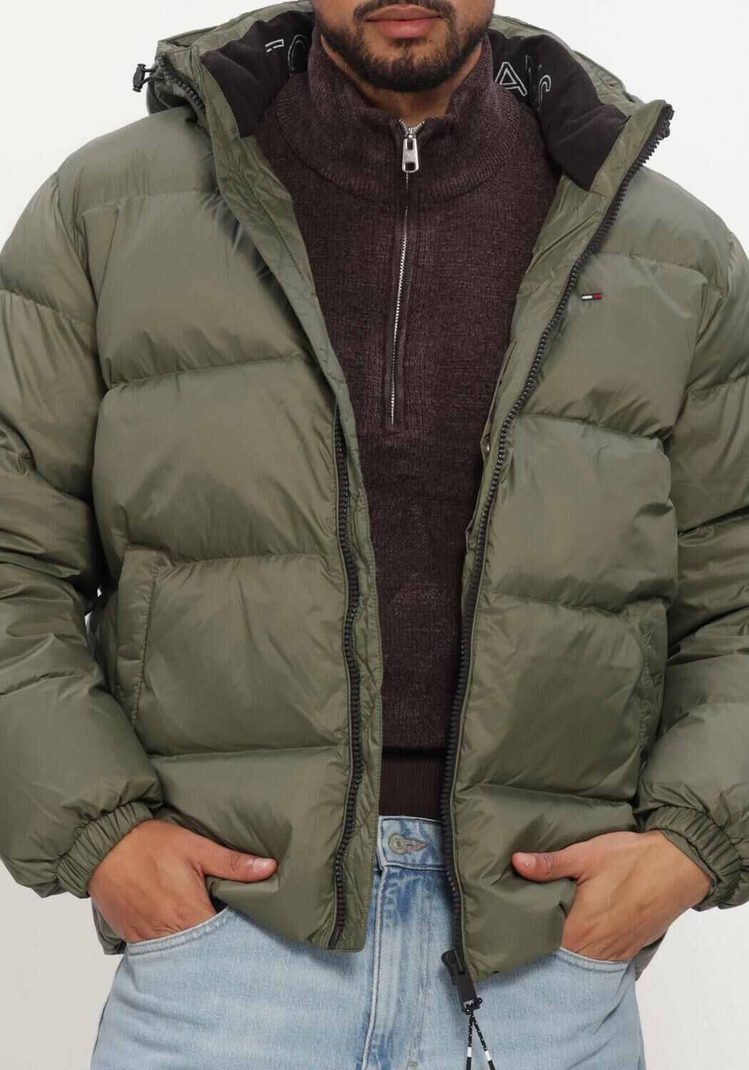 TOMMY JEANS Veste matelass&eacute; TJM ESSENTIAL DOWN JACKET EXT en vert - large