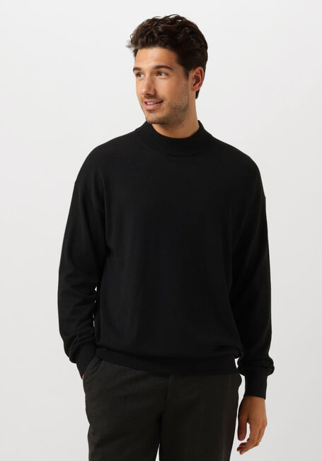 SCOTCH & SODA Pull DROPPED SHOULDER MOCK NECK PULLOVER en noir - large