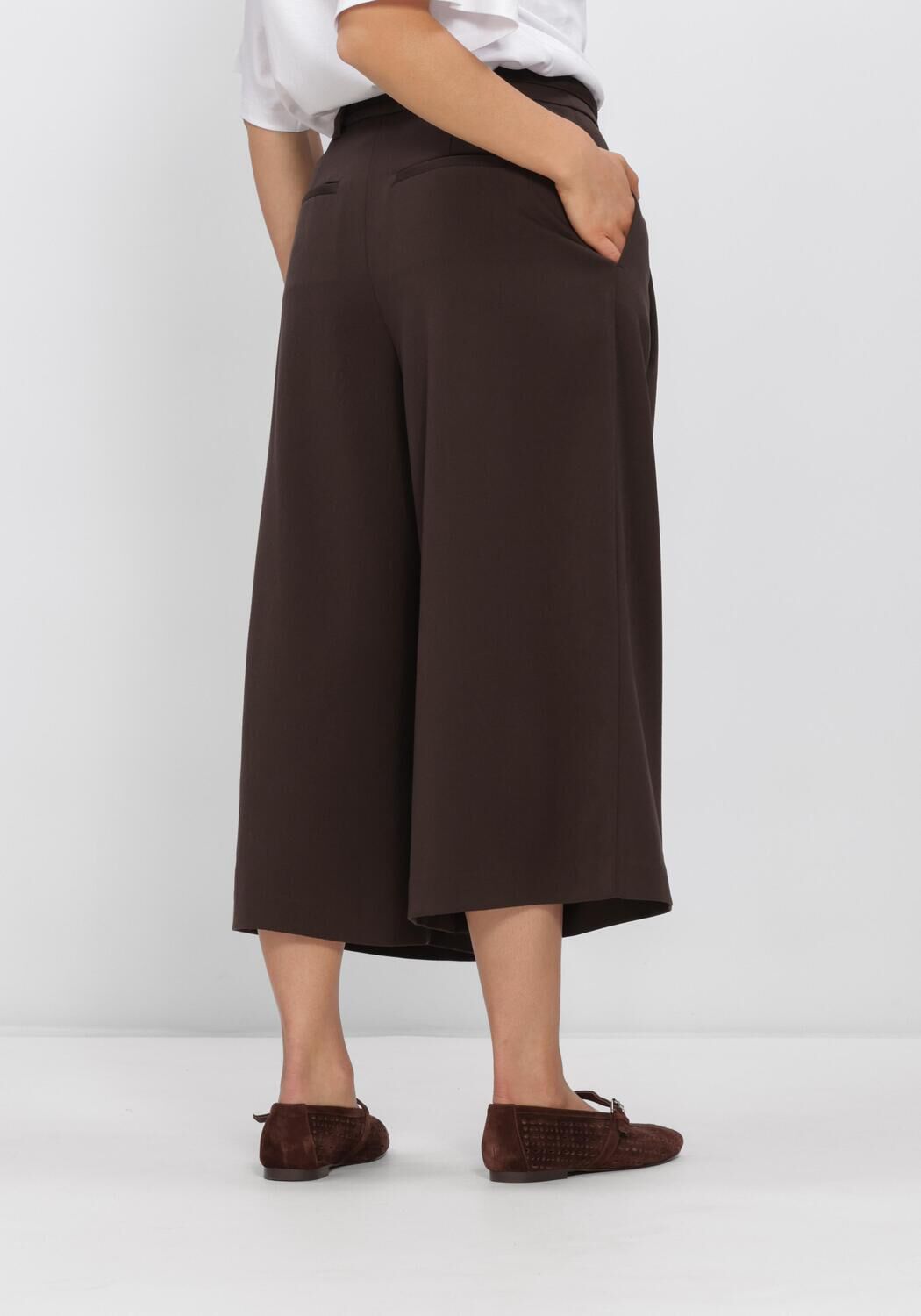 Bruine MSCH COPENHAGEN Broeken/jumpsuits MSCHMARYLA HENRIKA HW CULOTTE PANTS - large