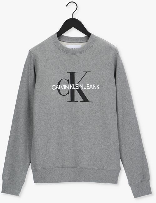 Grijze CALVIN KLEIN Sweater ICONIC MONOGRAM CREWNECK - large