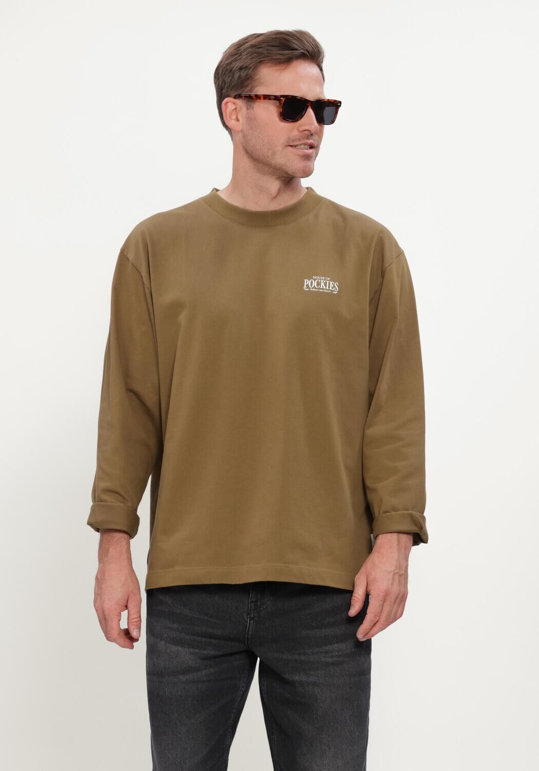 Groene POCKIES T-shirt DUCK LS - large