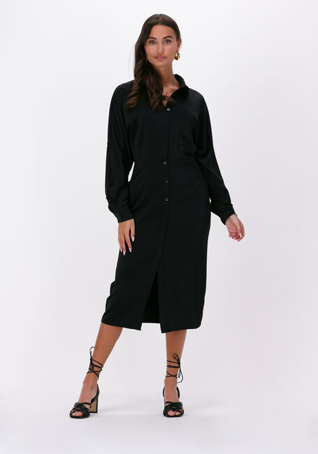 Zwarte NA-KD Midi jurk BUTTONED MIDI DRESS - large