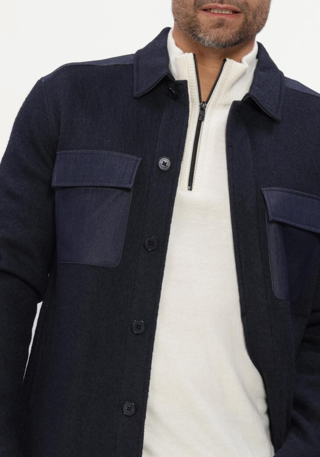BLUE INDUSTRY Surchemise SHIRTJACKET Bleu fonc&eacute; - large