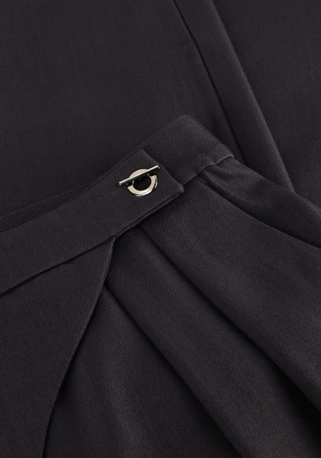 Donkergrijze NEO NOIR Wijde broek ZALKA EYELET PANTS - large