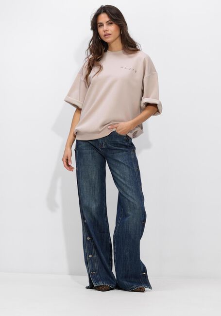 Beige HAUTE L'AMITI&Eacute; Trui MAXI SPLIT SS LOGO SWEAT - large