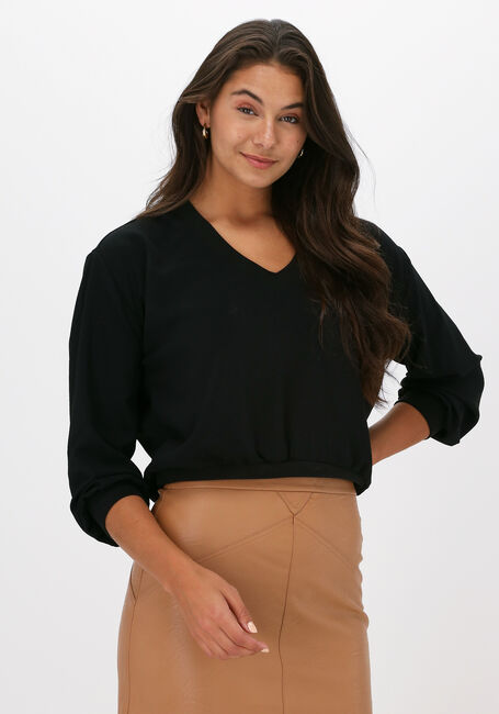 Zwarte 10DAYS Trui V-NECK BLOUSE SOFT CREPE - large
