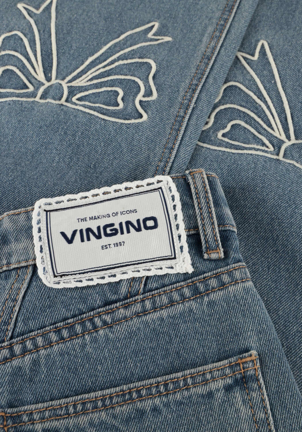 VINGINO Slim fit jeans CATO BOW en bleu - large