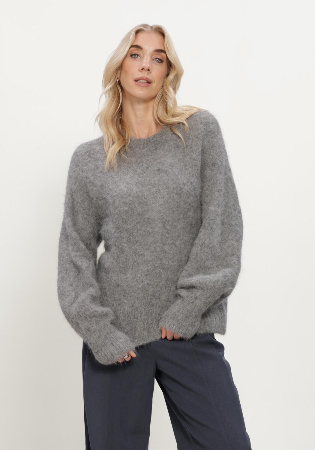 Grijze MSCH COPENHAGEN Trui MSCHTILA SALMIA PULLOVER - large