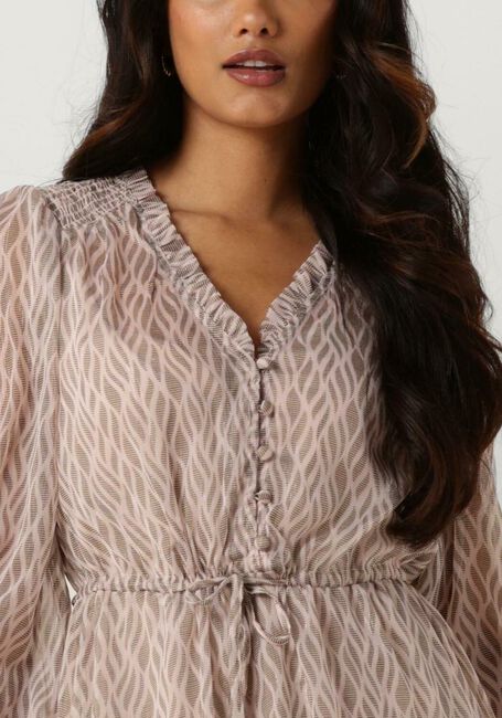 NEO NOIR Robe midi JOOLS GRAPHIC FIRE DRSS en beige - large