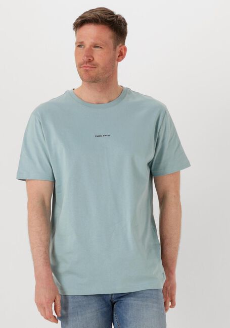 Lichtblauwe PURE PATH T-shirt REGULAR FIT CREWNECK SS T-SHIRTS - large