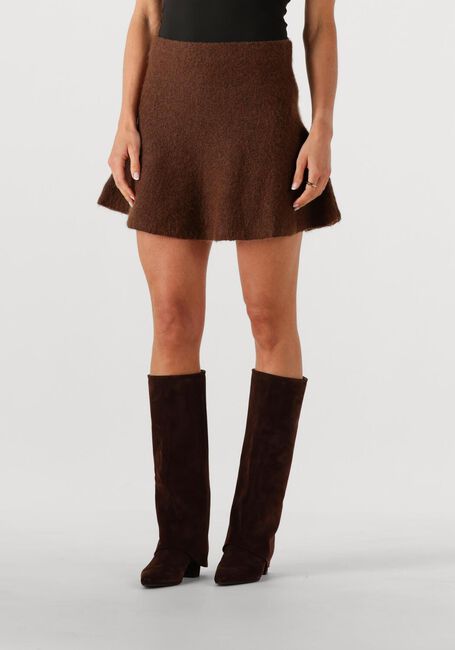Bruine EDITED Minirok ADALEE WOOL KNIT SKIRT - large