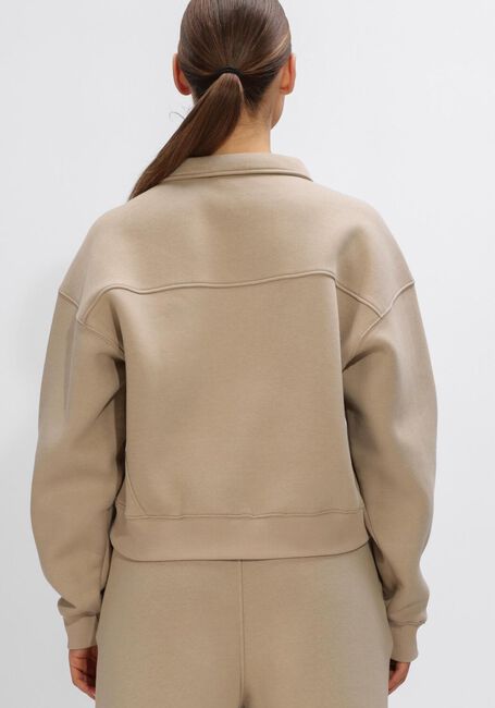 THE LOLA CLUB Pull JAYLA HALF ZIP SWEATER en beige - large