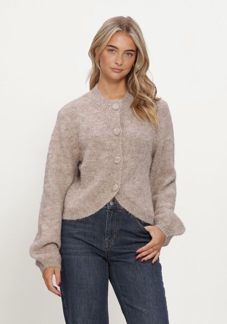 NEO NOIR Gilet GIO FLUFFY KNIT CARDIGAN en beige - large