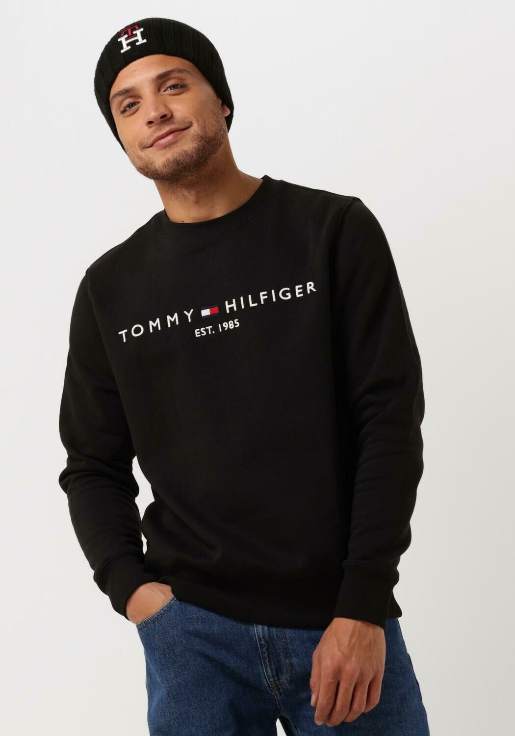 Zwarte TOMMY HILFIGER Sweater TOMMY LOGO SWEATSHIRT Omoda