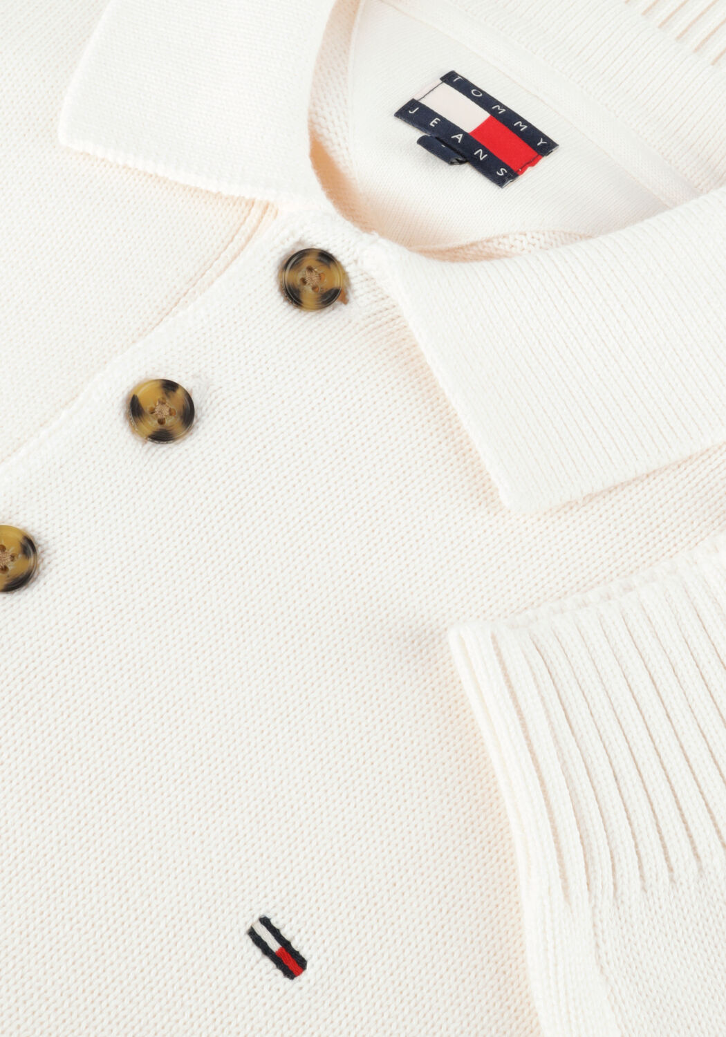 TOMMY JEANS Pull TJM SLIM ESSENTIAL POLO SWTR EXT Blanc - large