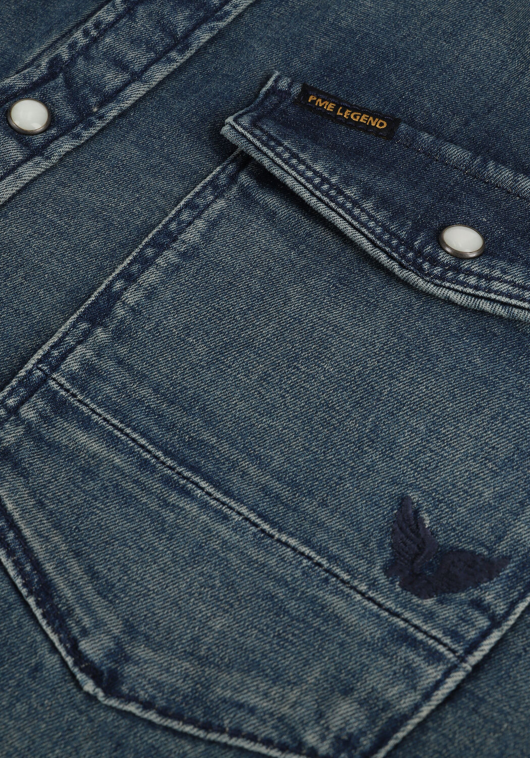 PME LEGEND Veste en jean LONG SLEEVE SHIRT TINTED BLUE VINTAGE Bleu fonc&eacute; - large