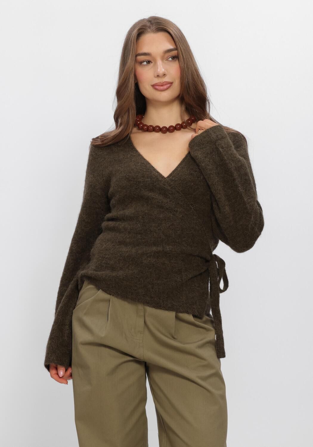BOII STUDIOS Pull AURA WRAP KNIT Vert fonc&eacute; - large