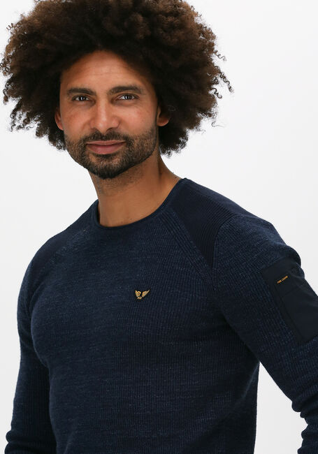 PME LEGEND Pull R-NECK COTTON RIB KNIT en bleu - large