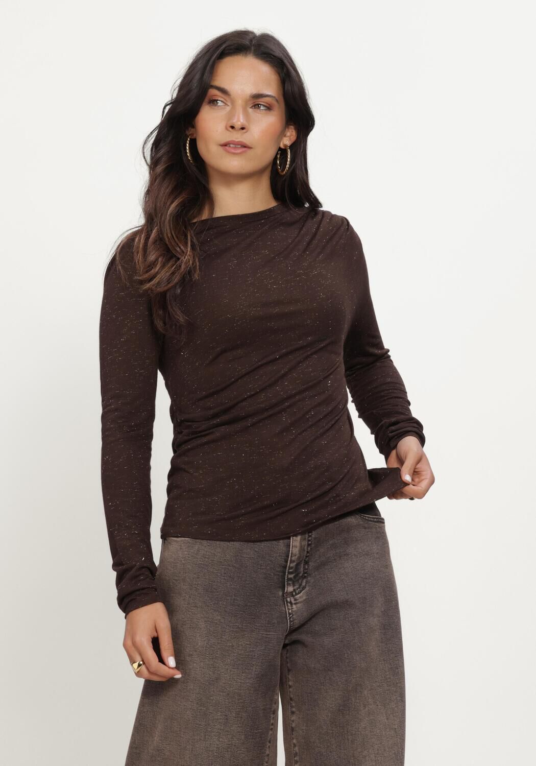 BY-BAR Haut LEYA SPARKLE TOP en marron - large