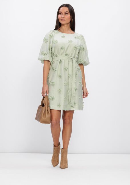 JANSEN AMSTERDAM Mini robe ROXY JURK 3DF1 596 SHORT PUFFED SLEEVE 3D FLOWERS Menthe - large
