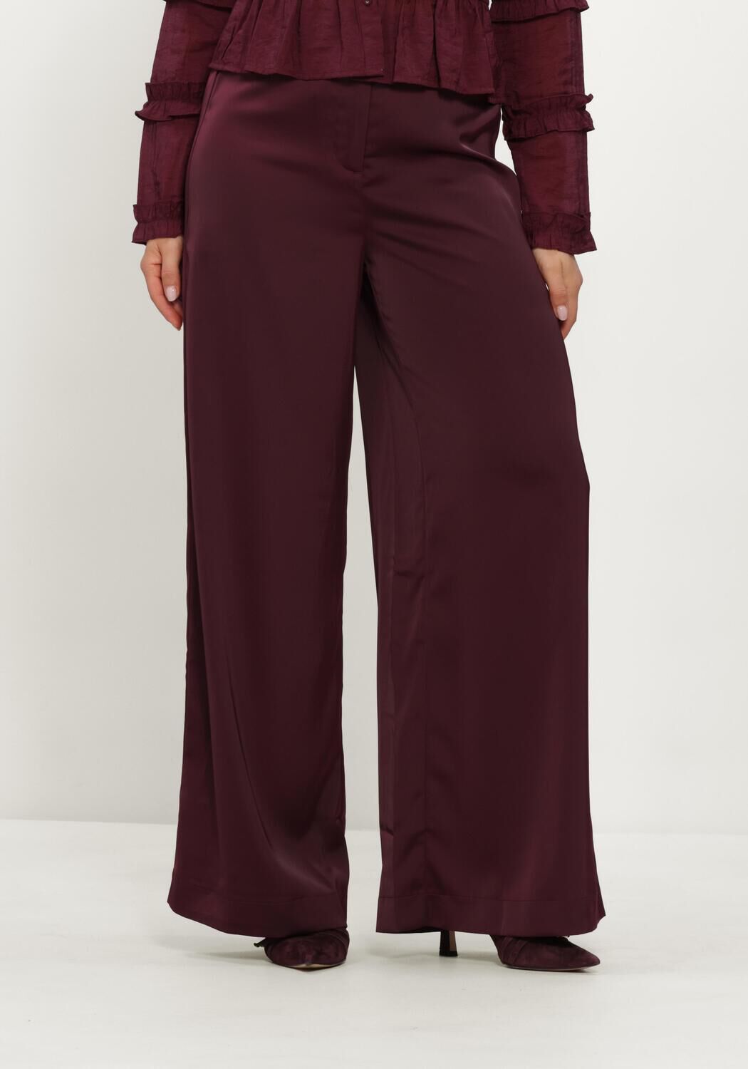 Bordeaux Y.A.S. Wijde broek YASPELANA HW PALAZZO PANT - large