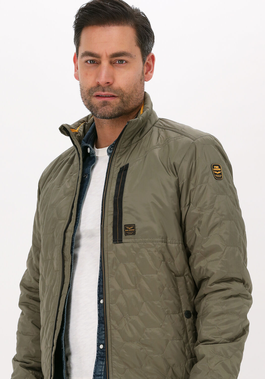 PME LEGEND Veste matelasse BOMBER JACKET RAIDER II TAFFETAR Olive Omoda