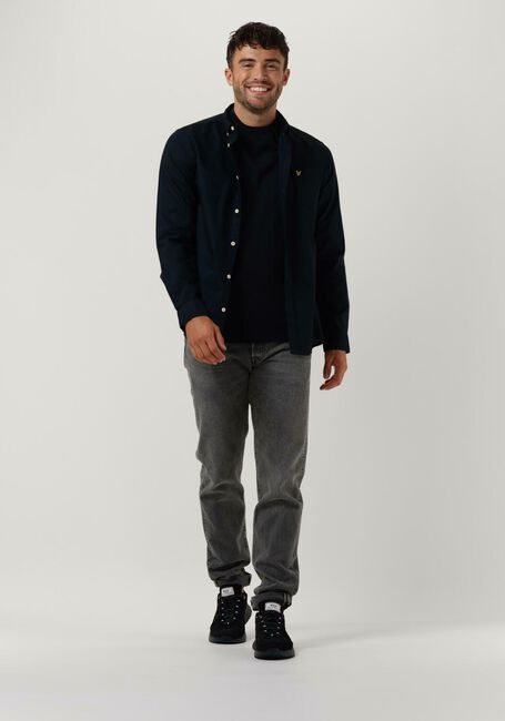 Blauwe LYLE & SCOTT Trui CREW NECK COTTON MERINO JUMPER - large