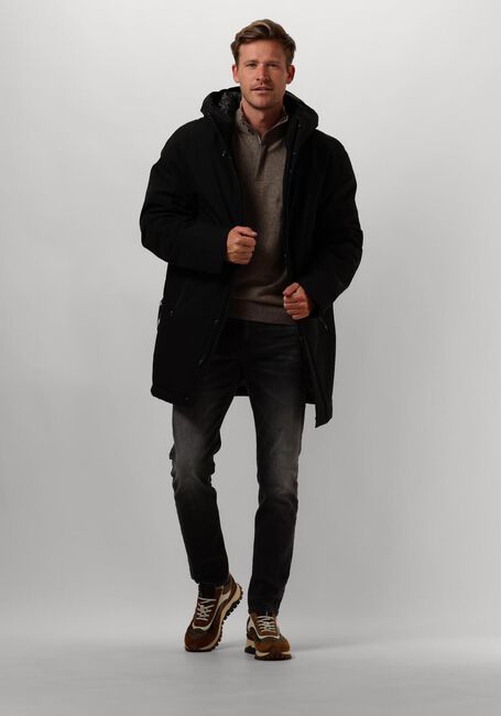 PROFUOMO Pull PULLOVER HALF ZIP BUTTON en marron - large