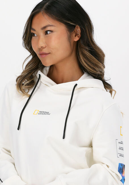 NATIONAL GEOGRAPHIC Chandail HOODY WITH CORD en blanc - large
