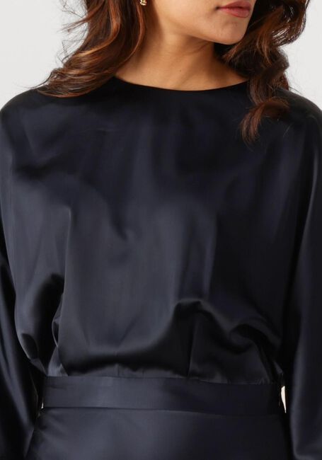 Donkerblauwe WITHBLACK Maxi jurk WBLDAGMAR SATEEN DRESS - large