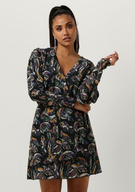 ALIX THE LABEL Mini robe LADIES KNITTED PAISLEY LUREX DRESS en noir - large