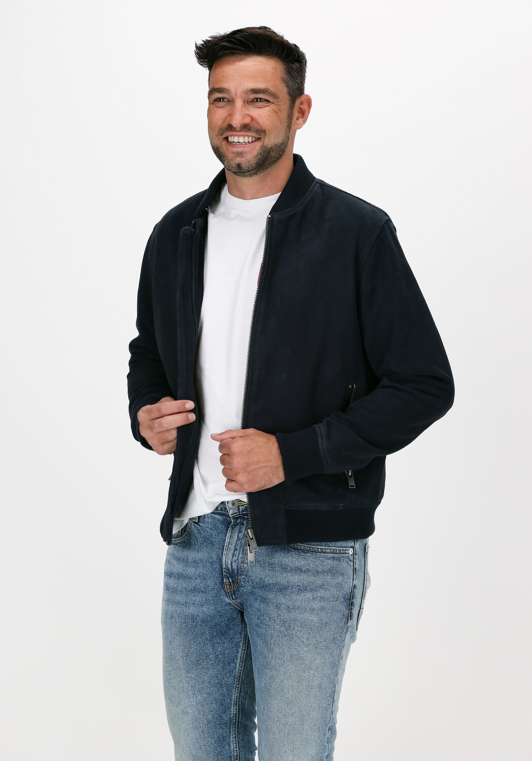 Selected suede deals bomber