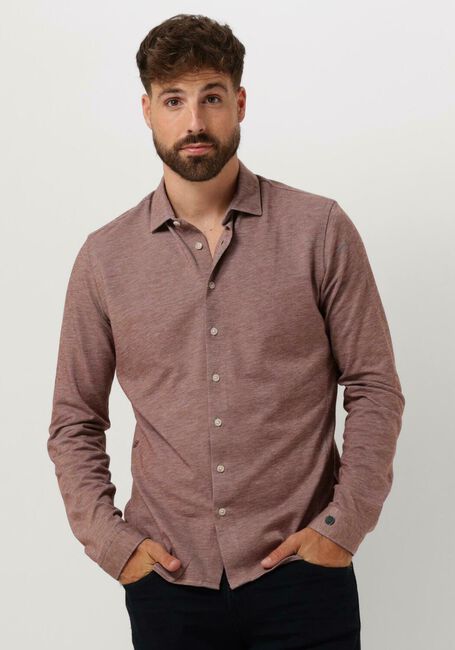 CAST IRON Chemise décontracté LONG SLEEVE SHIRT CF JERSEY PIQUE TEC Bordeaux - large