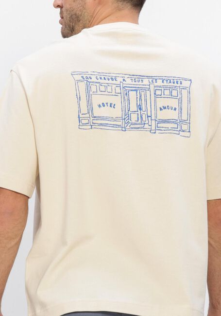 SELECTED MEN T-shirt SLHRELAXBROCK SS TEE HOTEL  AMOUR &Eacute;cru - large