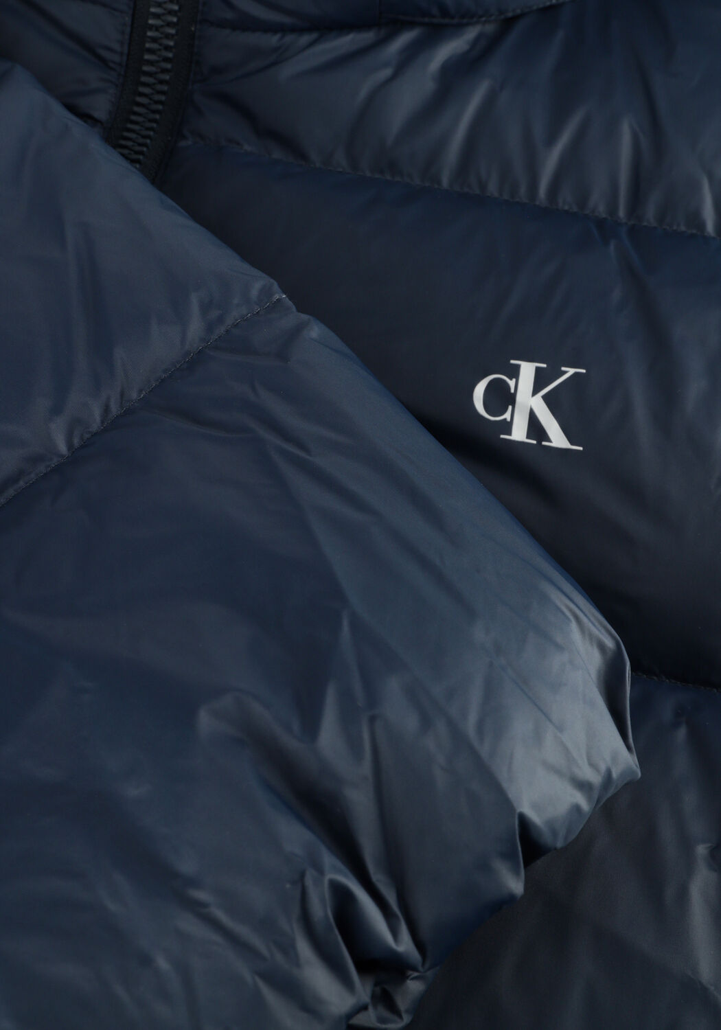 CALVIN KLEIN Veste matelass&eacute; LS NYLON ZIP OFF HOOD DOWN PURRFER Bleu fonc&eacute; - large