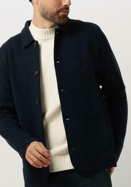 SCOTCH & SODA Jack WOOL-BLEND KNITTED WORKER JACKET en bleu - large