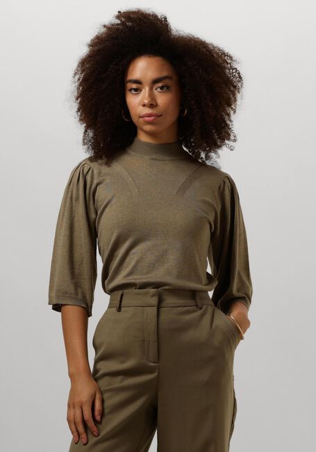 MINUS Pull KYLINA HIGH NECK KNIT T-SHIRT Olive - large