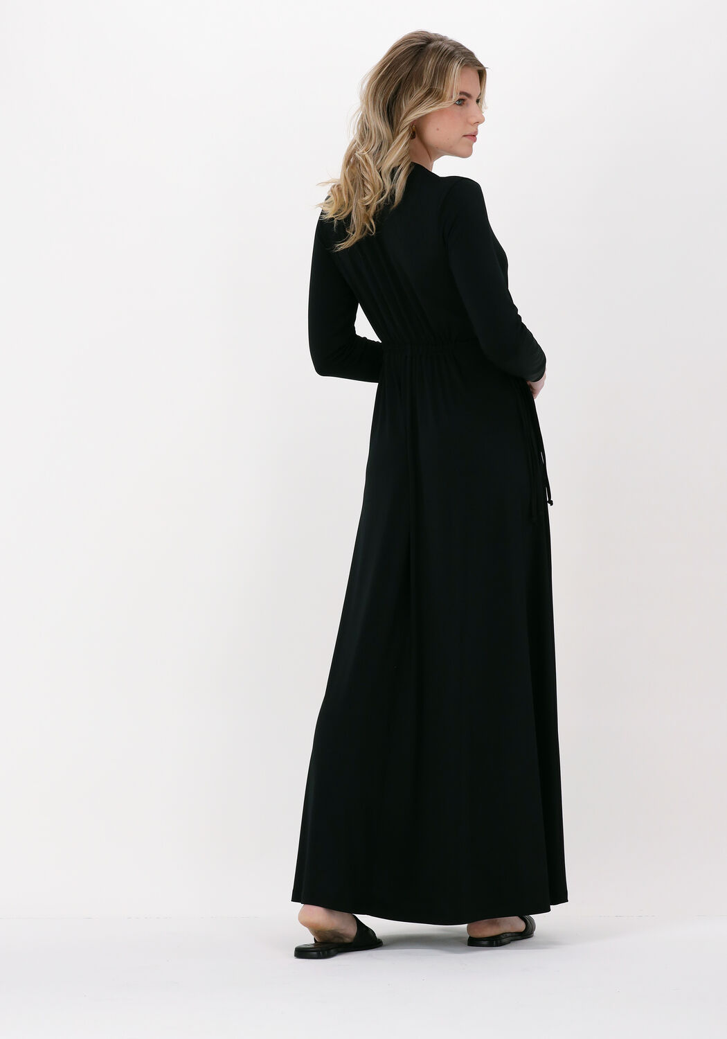 Zwarte maxi jurk shop lange mouwen