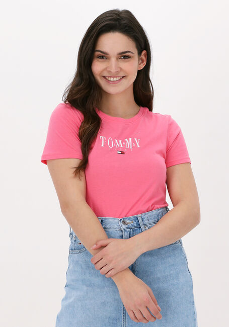 Roze TOMMY JEANS T-shirt TJW SKINNY ESSENTIAL LOGO 1 SS - large