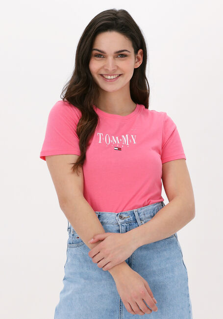 TOMMY JEANS T-shirt TJW SKINNY ESSENTIAL LOGO 1 SS en rose - large