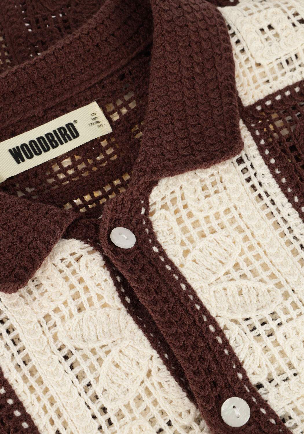 Bruine WOODBIRD Casual overhemd WBBANKS CROCHET KNIT - large